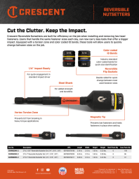 Product flyer for the Crescent Reversible Nutsetters
