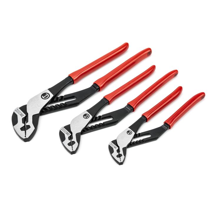 Image of 3 Pc. Z2 K9™ Straight Jaw Dipped Handle Tongue and Groove Plier Set - Crescent