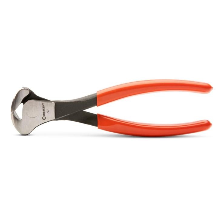Crescent 727CVN-05 end nipper pliers on white background looking straight down on to the pliers