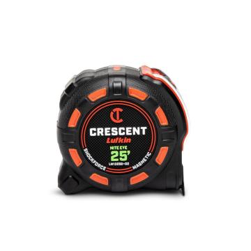 Crescent  LM1325B-02  1-1/4 x 25' SHOCKFORCE NITE EYE Magnetic Tape Measure  facing forward to showcase the front of the tape measure on a white background